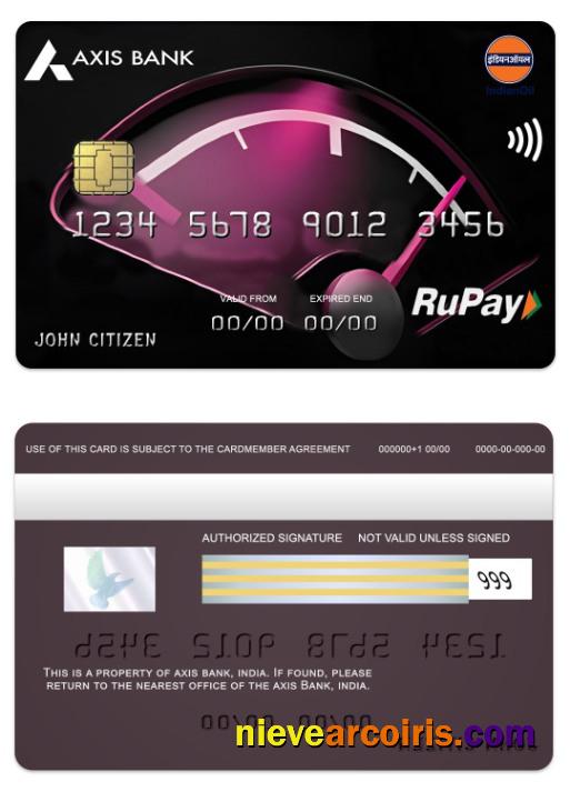 India Axis Bank IOCL RuPay credit card